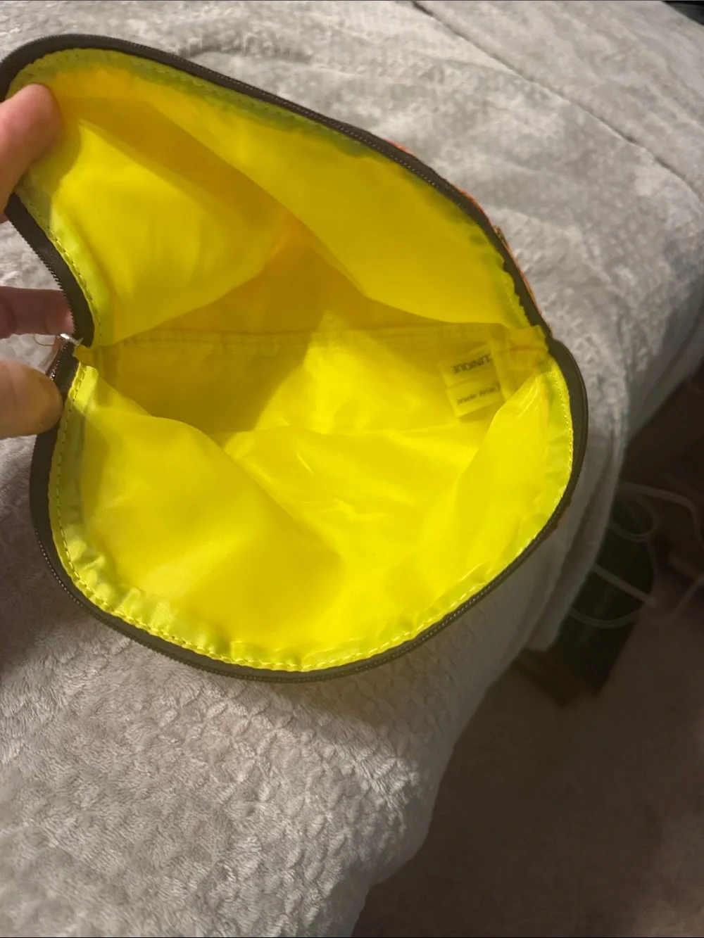 Clinique Yellow & Pink Floral Cosmetic Pouch